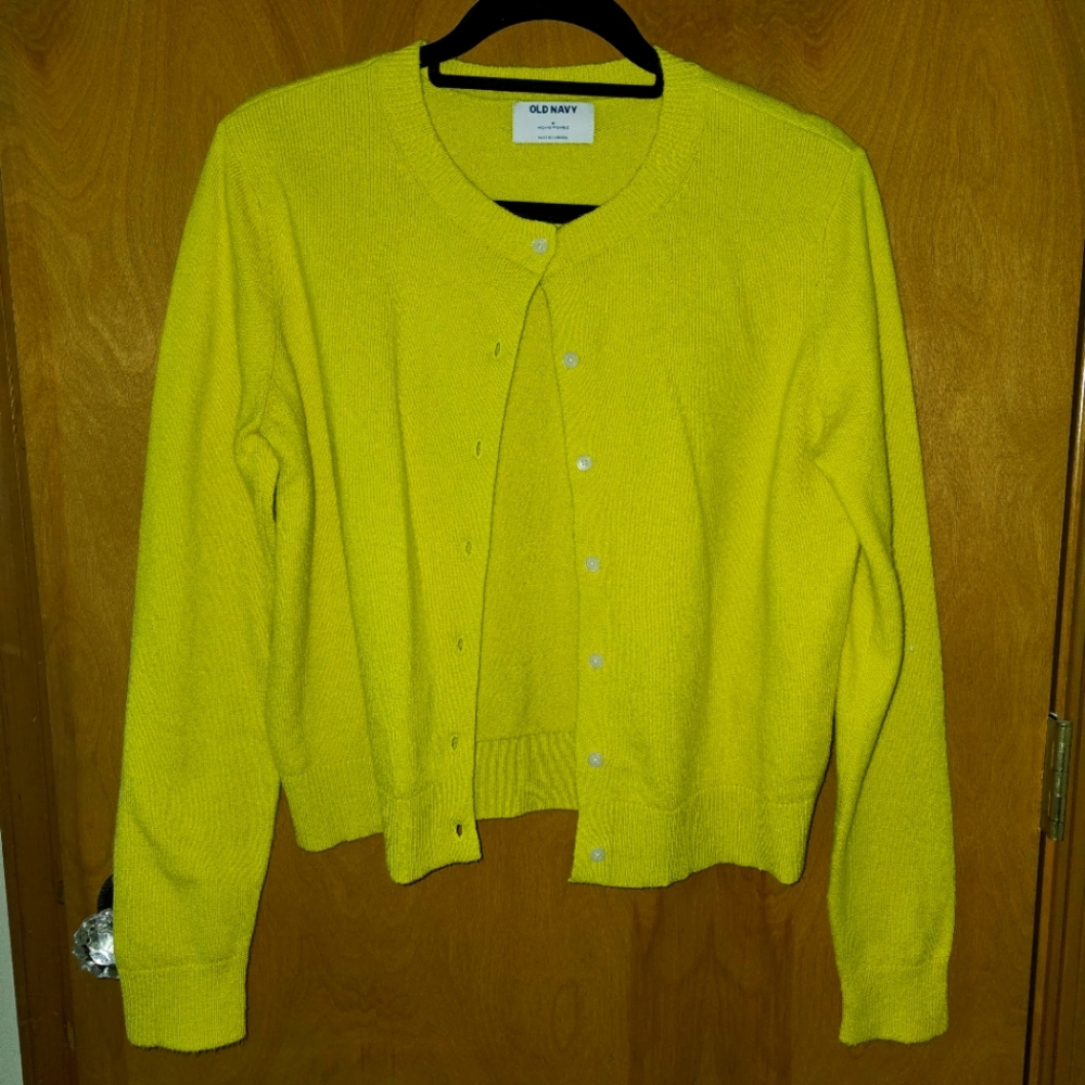 OLD NAVY Yellow Cardigan MEDIUM